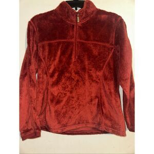 Wooly Bully Wear 1/4 Zip Pullover Cranberry Woman’s Medium Fleece